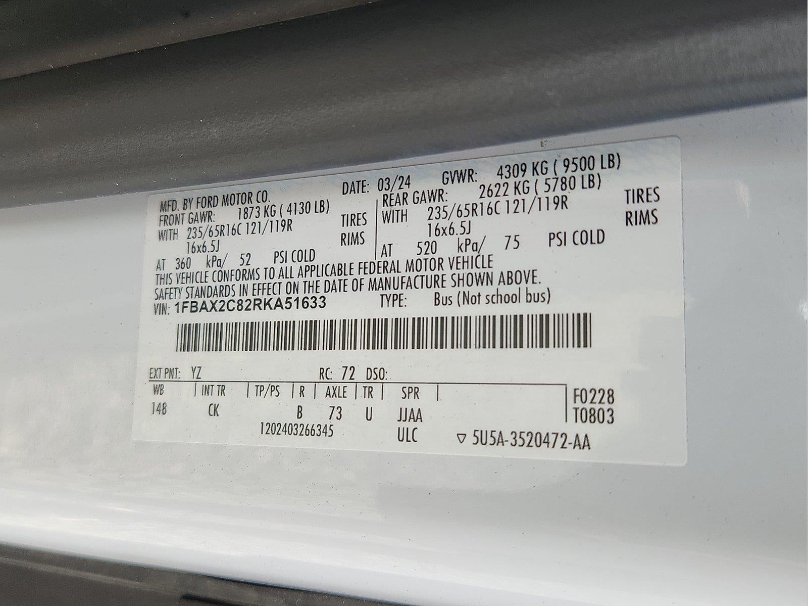 2024 Ford Transit 350 XLT