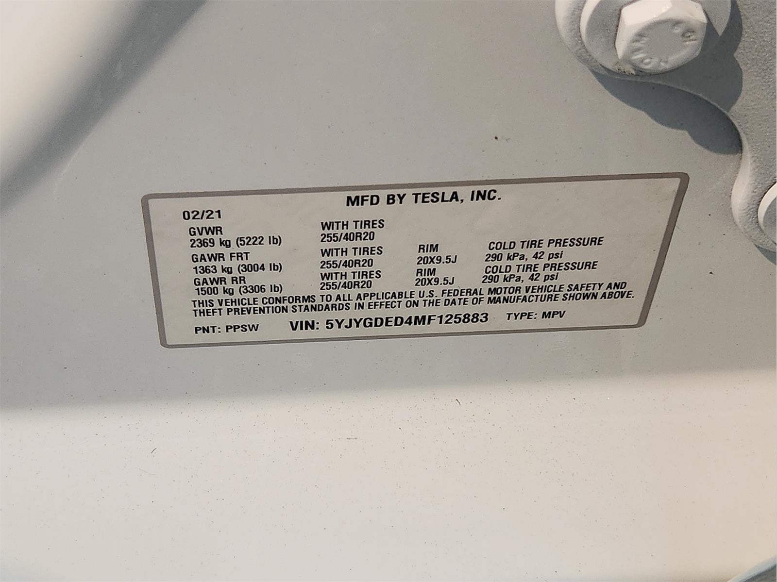 2021 Tesla Y Standard Range