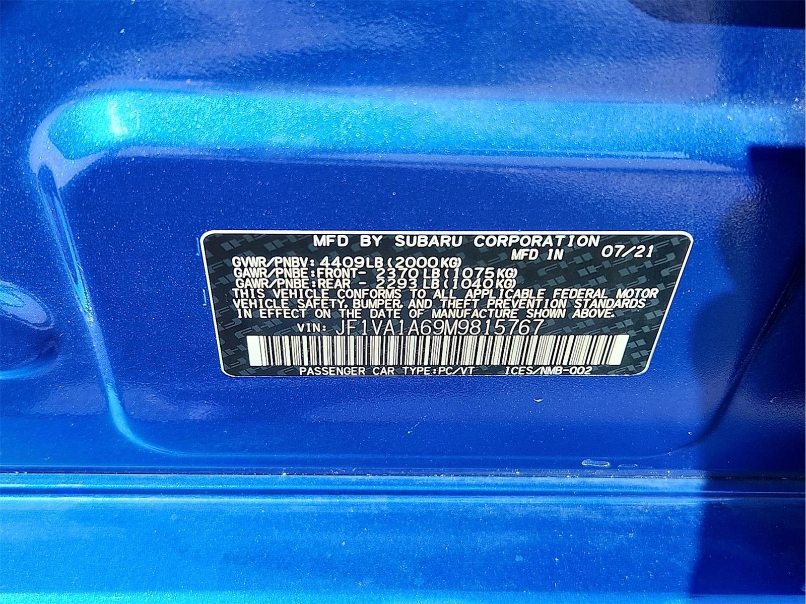 2021 Subaru WRX 2.0T