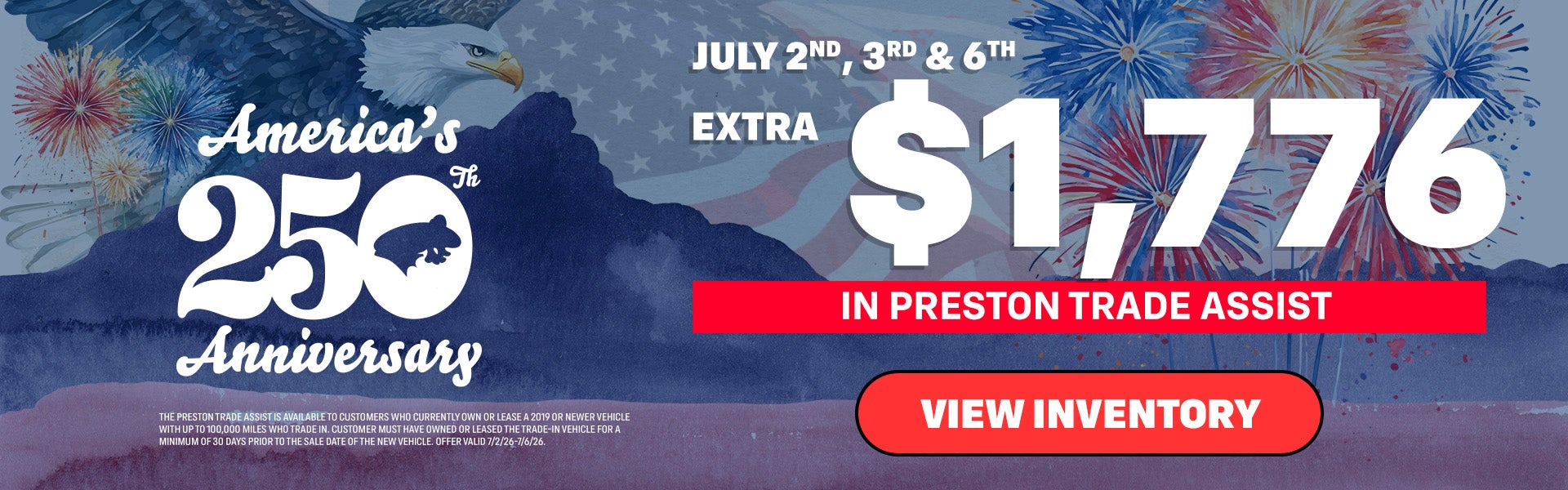 Extra $1,776 in Preston Trade Assist!